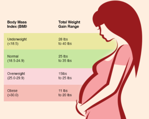 Pregnancy weight gain calculator based on starting BMI