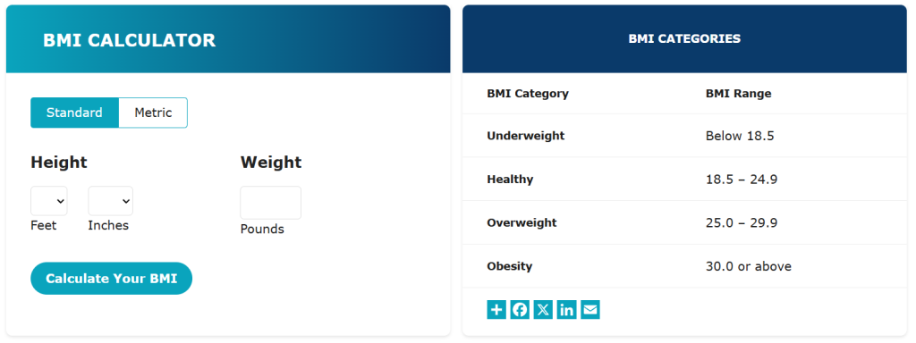 Pregnancy weight gain calculator based on starting BMI